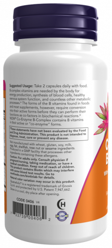 NOW Co-Enzyme B-Complex, Ко-Энзим В-комплекс, 60 капсул