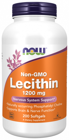 NOW Lecithin 1200 mg, Лецитин 1200 мг, 200 капсул
