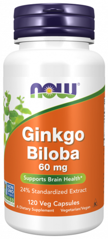 NOW Ginkgo Biloba, Гинкго Плюс, 120 капсул