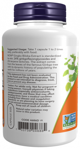 NOW Ginkgo Biloba, Гинкго Плюс, 240 капсул