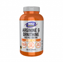 NOW Arginine &amp; Ornitine, Аргинин и Орнитин, 250 капсул