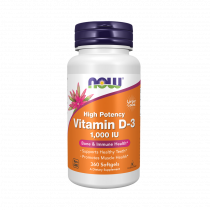 NOW High Potency Vitamin D-3 1000 IU, Высокоэффективный витамин Д-3 1000 МЕ, 360 капсул